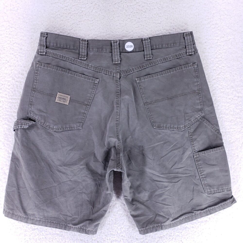 Wrangler Jean Shorts Denim Cotton Mens SZ 36 Gray VTG Carpenter 90s Baggy Y2K